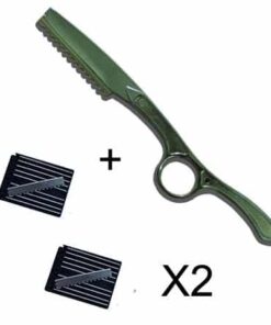 תער דילול שיער ידית מתכת + 2 חבילות סכינים