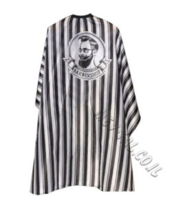 חלוק למספרה ברבר שופ לבן הדפס שחור 180020